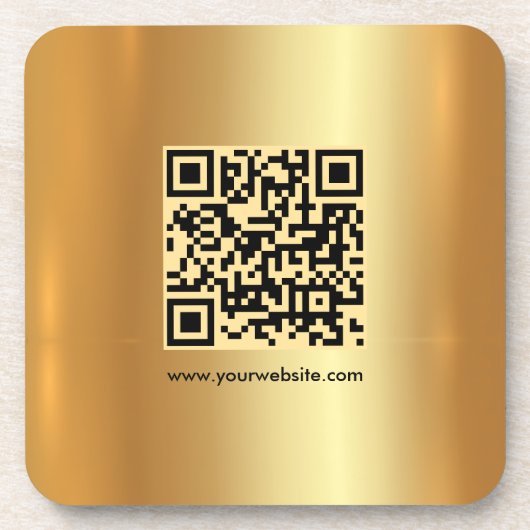 Your Custom Elegant Modern Template QR Code Gold コースター (正面)