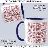 Your Custom Hidden Message American Flag 150RW Fun マグカップ