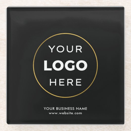 Your Custom Logo Business Corporate ガラスコースター (正面)