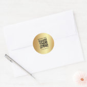Your Custom Logo Text Gold QR Code Template ラウンドシール (封筒)