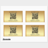 Your Custom Logo Text Gold QR Code Template 長方形シール (シート)