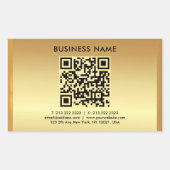 Your Custom Logo Text Gold QR Code Template 長方形シール (正面)