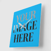 Your Custom Memory - Personalized Photo Placeholde スクエア壁時計 (傾斜)