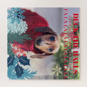 Your Custom Photo Christmas Deck The Halls Funny ジグソーパズル (横)