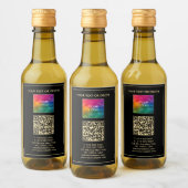 Your Custom QR Code Text Upload Business Logo ワインラベル (ボトル)