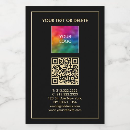 Your Custom QR Code Text Upload Business Logo ワインラベル (シングルラベル)