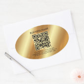 Your Custom Template Text Logo QR Code Gold 楕円形シール (封筒)
