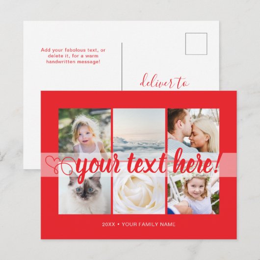 Your custom text 6 photos collage universal ポストカード (正面/裏面)