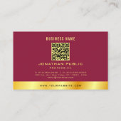 Your Custom Text Elegant Gold Professional Luxe 名刺 (裏面)