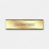 Your Custom Text Elegant Modern Simple Gold Home サインプレート (正面)