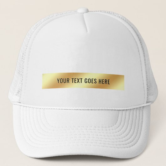 Your Custom Text Elegant Template Gold And White キャップ (正面)