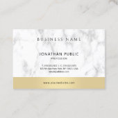 Your Custom Text Elegant Template Marble Gold 名刺 (裏面)