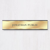 Your Custom Text Faux Gold Template Elegant Home サインプレート (正面)