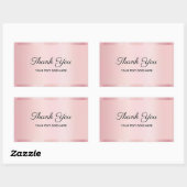 Your Custom Text Glam Rose Gold Script Thank You 長方形シール (シート)