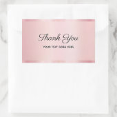 Your Custom Text Glam Rose Gold Script Thank You 長方形シール (バッグ)
