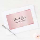 Your Custom Text Glam Rose Gold Script Thank You 長方形シール (封筒)