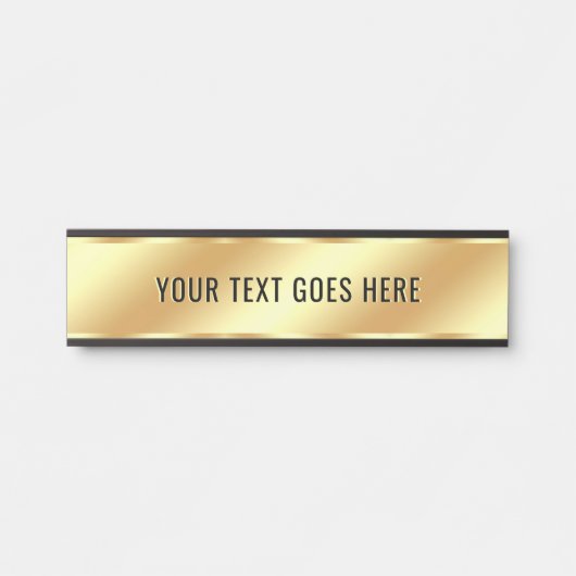 Your Custom Text Gold Template Elegant Room Name サインプレート (正面)