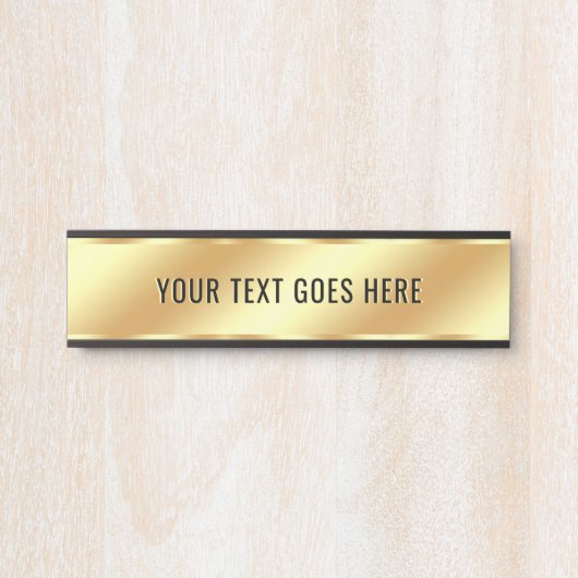 Your Custom Text Gold Template Elegant Room Name サインプレート (正面)