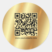 Your Custom Text Logo QR Code Gold Easy to Make ラウンドシール (正面)