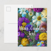 Your Custom Text Mixed Flowers 12 Template シーズンポストカード (正面/裏面)