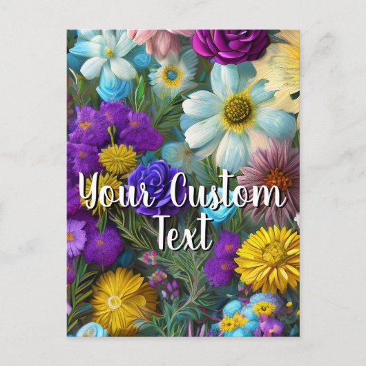 Your Custom Text Mixed Flowers 12 Template シーズンポストカード (正面)