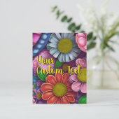 Your Custom Text Mixed Flowers 15 Template シーズンポストカード (スタンド正面)