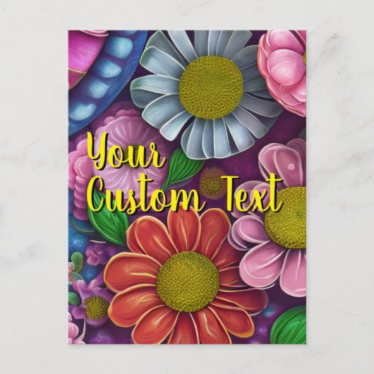 Your Custom Text Mixed Flowers 15 Template シーズンポストカード (正面)