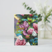 Your Custom Text Mixed Flowers 16 Template シーズンポストカード (スタンド正面)