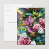 Your Custom Text Mixed Flowers 16 Template シーズンポストカード (正面/裏面)