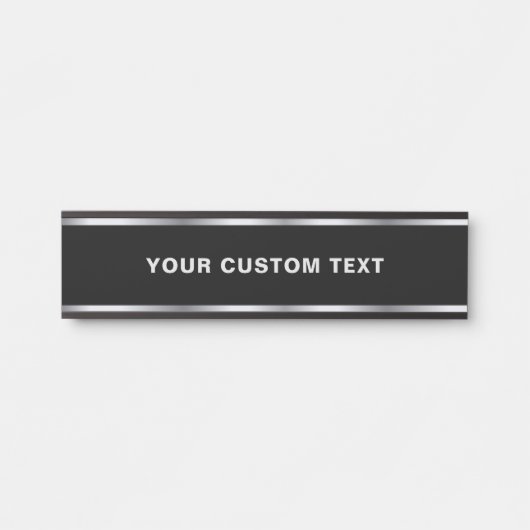 Your Custom Text Modern Black & Silver Template サインプレート (正面)