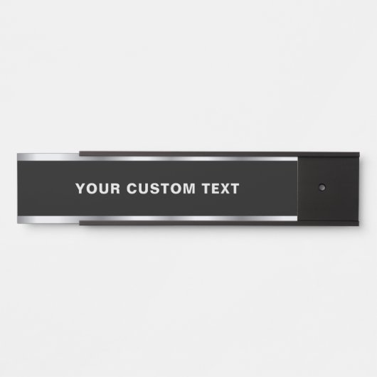 Your Custom Text Modern Black & Silver Template サインプレート (正面)