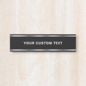 Your Custom Text Modern Black & Silver Template サインプレート (正面)