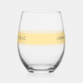 Your Custom Text Name Elegant Gold Template Sleek ステムなしワイングラス (右)