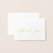 Your Custom Text Name Handwritten Script Thank You 箔カード (封筒付き正面)