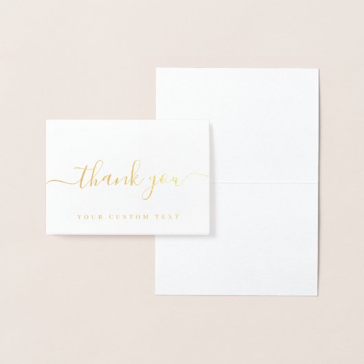 Your Custom Text Name Handwritten Script Thank You 箔カード (ディスプレー)