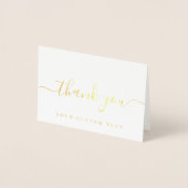 Your Custom Text Name Handwritten Script Thank You 箔カード (正面)