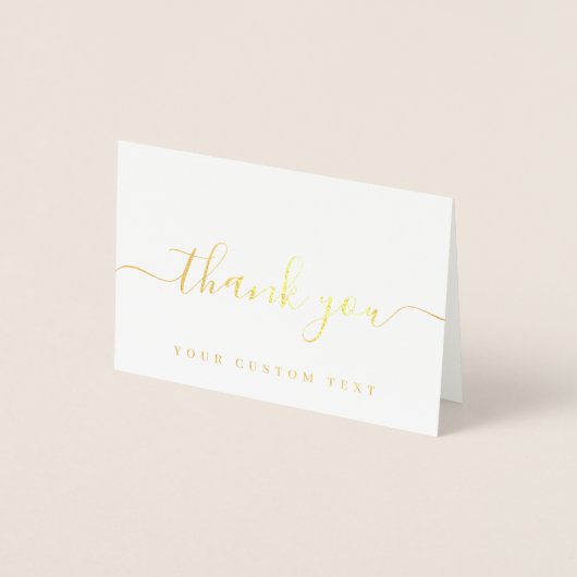 Your Custom Text Name Handwritten Script Thank You 箔カード (正面)