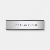 Your Custom Text Name Template Black & Silver サインプレート (正面)