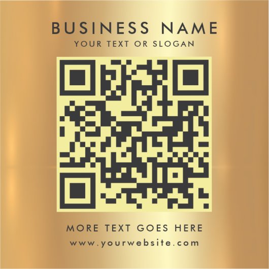 Your Custom Text QR Code Logo Template Faux Gold シール (正面)