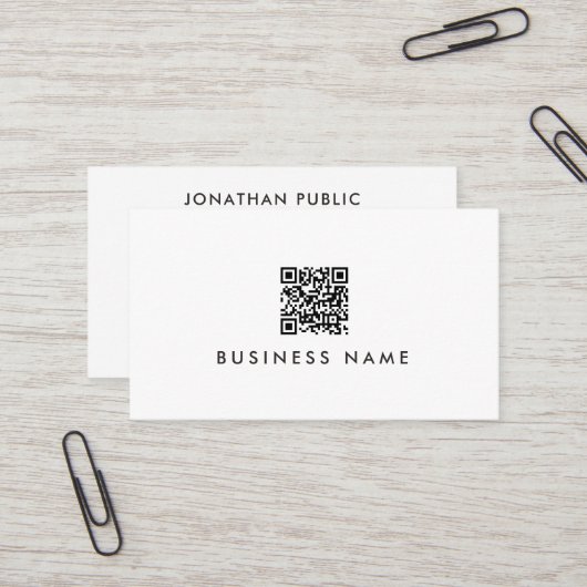 Your Custom Text QR Code Modern Simple Template 名刺 (正面/裏面インサイチュ)