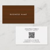 Your Custom Text QR Code Modern Template Brown 名刺 (正面/裏面)