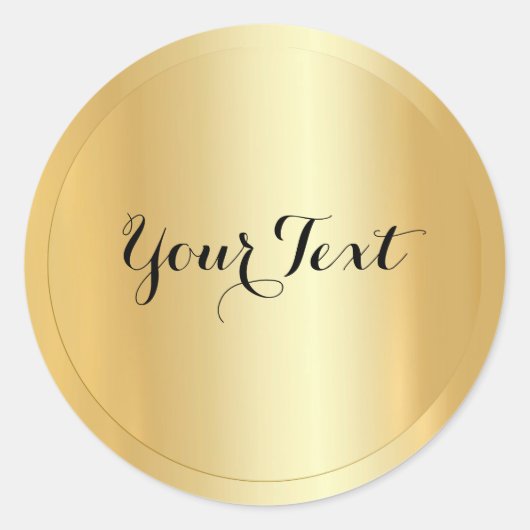 Your Custom Text Template Glamour Faux Gold ラウンドシール (正面)