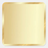 Your Custom Text Template Gold Blank Background スクエアシール (正面)