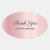 Your Custom Text Thank You Elegant Glam Rose Gold 楕円形シール (正面)