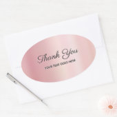 Your Custom Text Thank You Elegant Glam Rose Gold 楕円形シール (封筒)