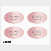 Your Custom Text Thank You Elegant Glam Rose Gold 楕円形シール (シート)