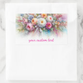 Your Custom Text Watercolor Flowers Art Painting 長方形シール (バッグ)