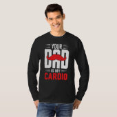 Your Dad Is My Cardio Red Mustache Feminist Gym Tシャツ (正面フル)