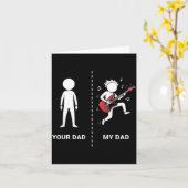 Your Dad My Dad Funny B Guitar Lover Musician Sarc カード (黄色い花)
