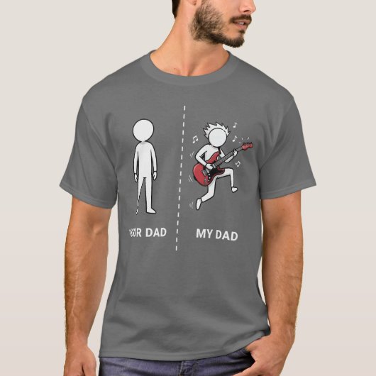 Your Dad My Dad Funny Bass Guitar Lover Musician S Tシャツ (正面)